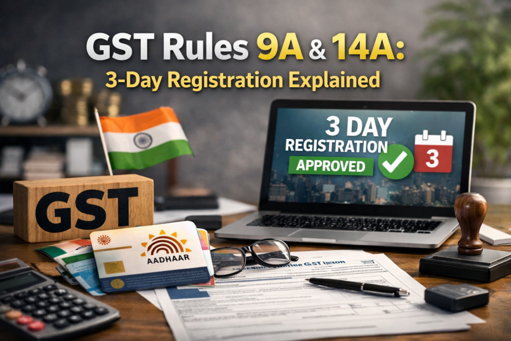 GST Rules 9A & 14A: 3-Day Registration Explained