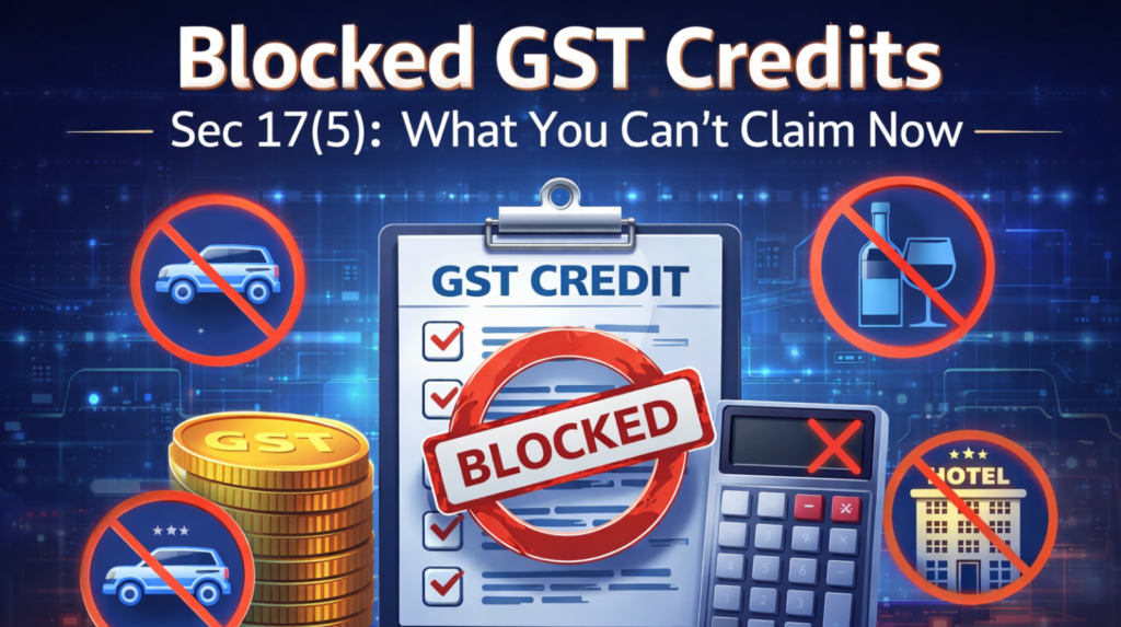 Blocked GST Credits Sec 17(5): What You Can't Claim Now
