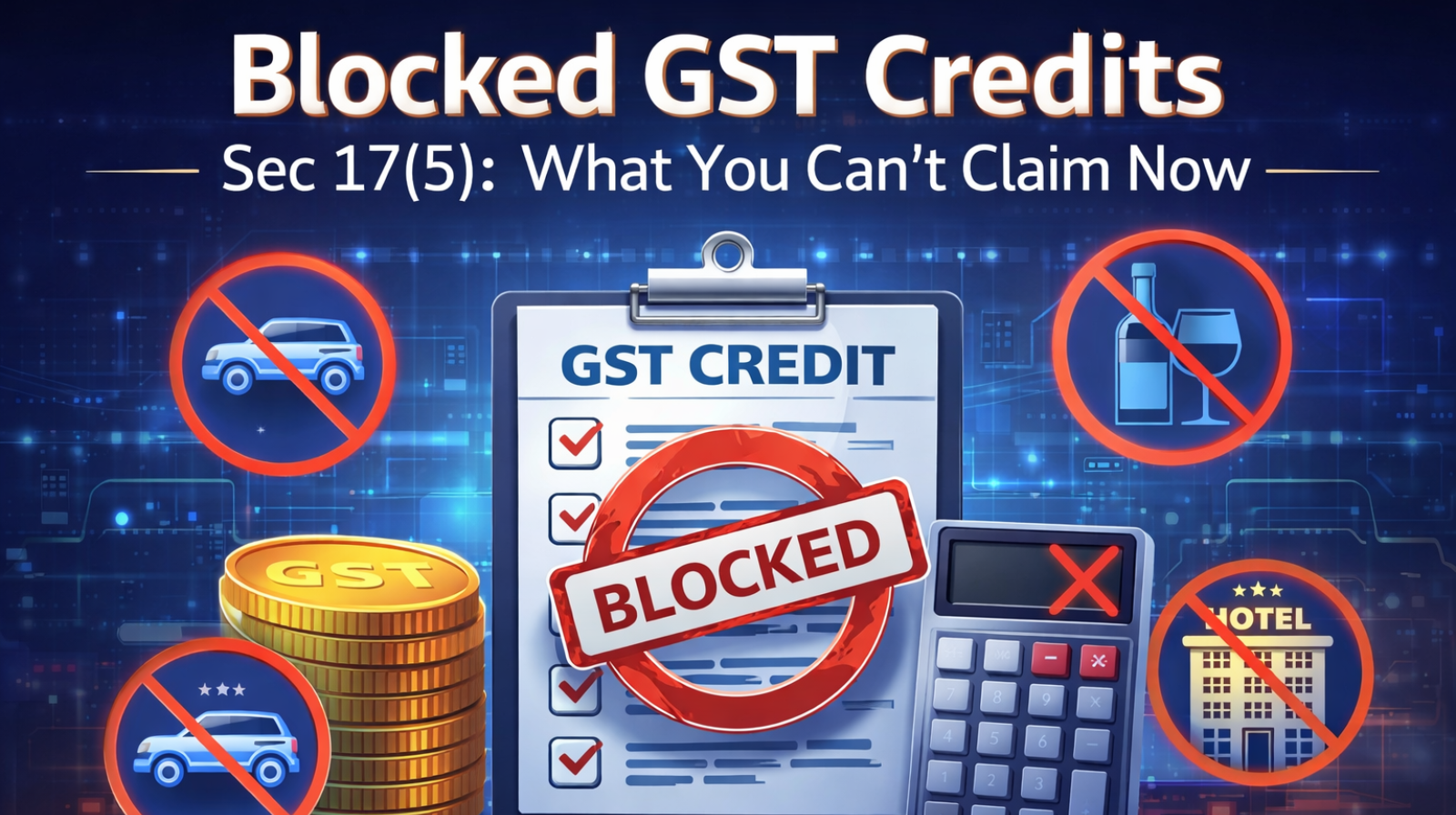 Blocked GST Credits Sec 17(5): What You Can't Claim Now